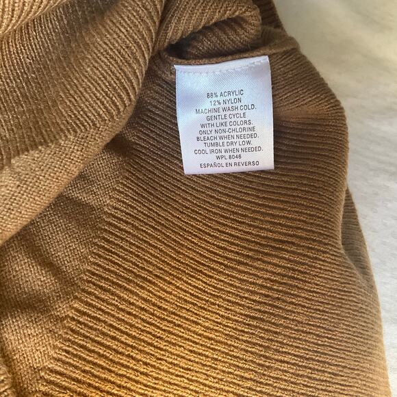 JM Collection Women’s Screw Neck Knit Sweater size XL, Solid Brown - Picture 8 of 10